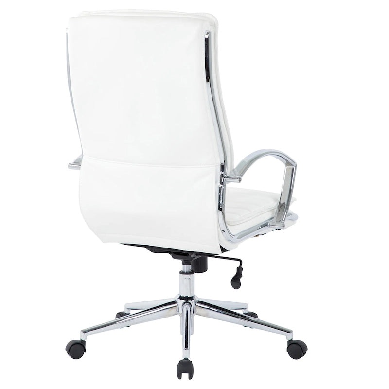 High Back Professional Managers Faux Leather Chair with Chrome Base and Removable Sleeves