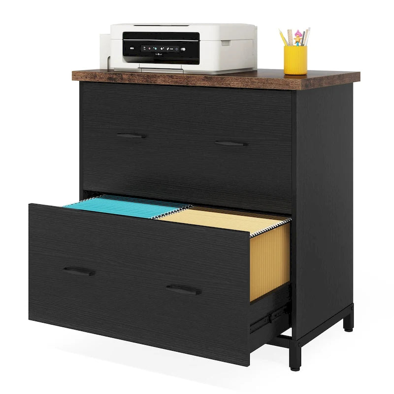 Lateral File Cabinet with 2 Drawers for Home Office, Letter Size