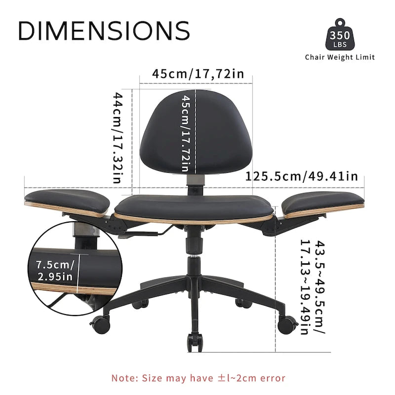 Black Ergonomic Adjustable Meditation Chair Multi-Position Home Office Chair