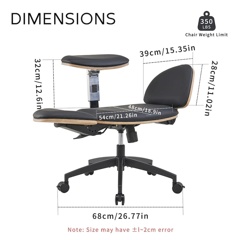 Black Ergonomic Adjustable Meditation Chair Multi-Position Home Office Chair