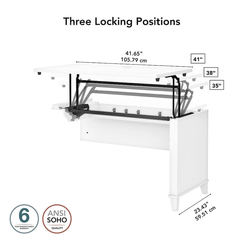 Bush Furniture Somerset 42W 3 Position Sit to Stand Return