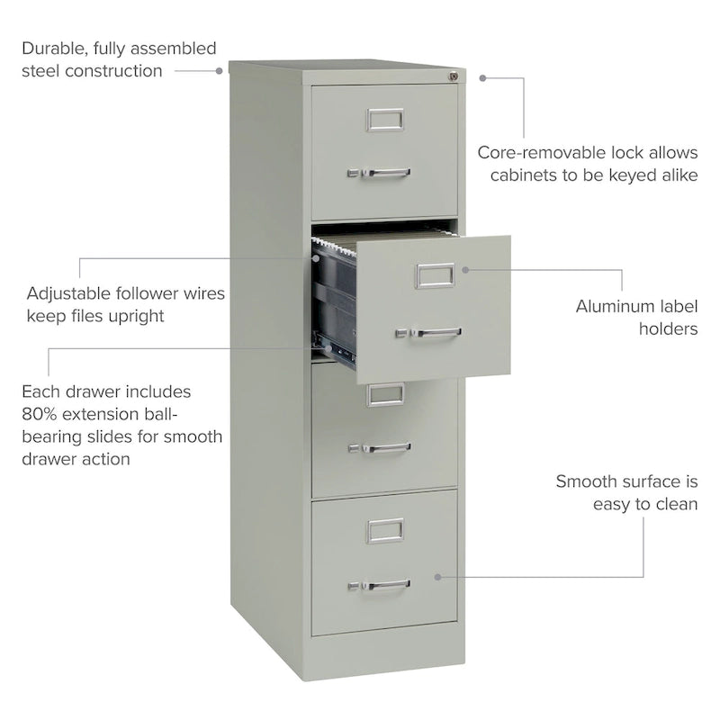 Hirsh 25  Deep 4-drawer Letter-size Commercial Vertical File Cabinet