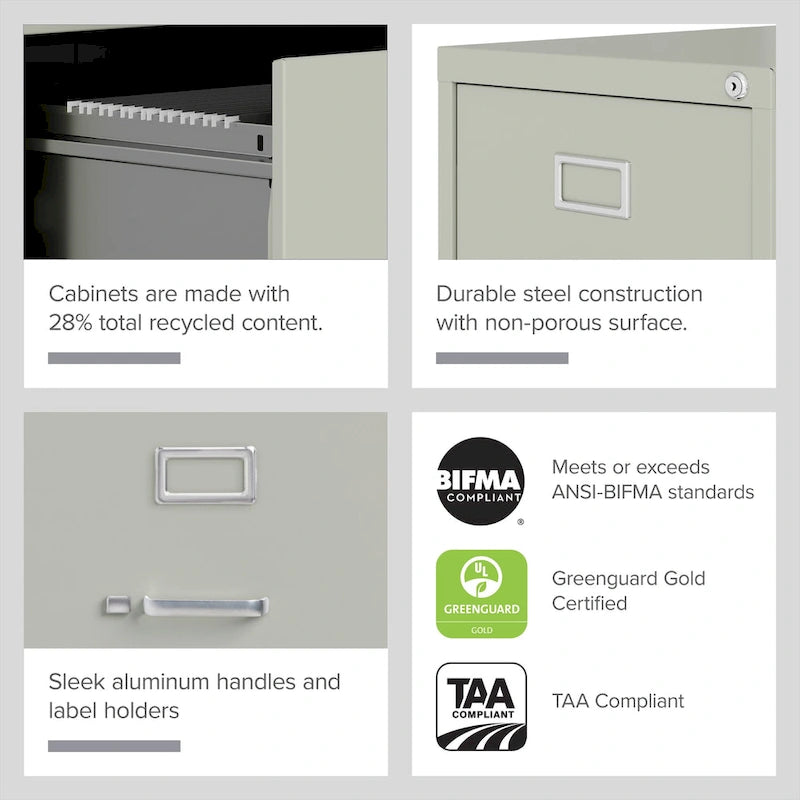 Hirsh 25  Deep 4-drawer Letter-size Commercial Vertical File Cabinet