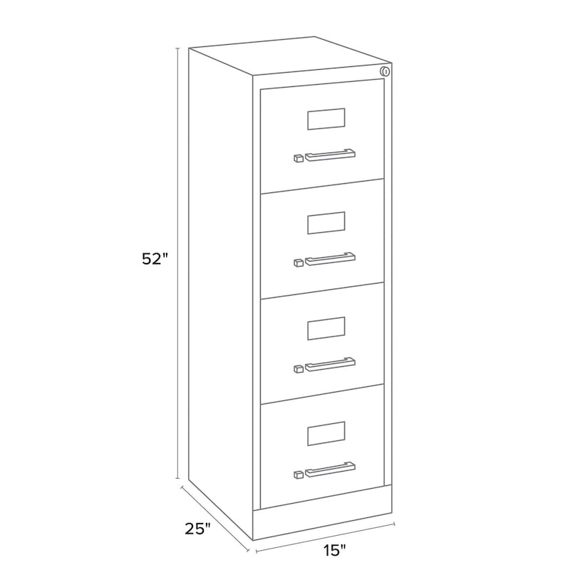 Hirsh 25  Deep 4-drawer Letter-size Commercial Vertical File Cabinet