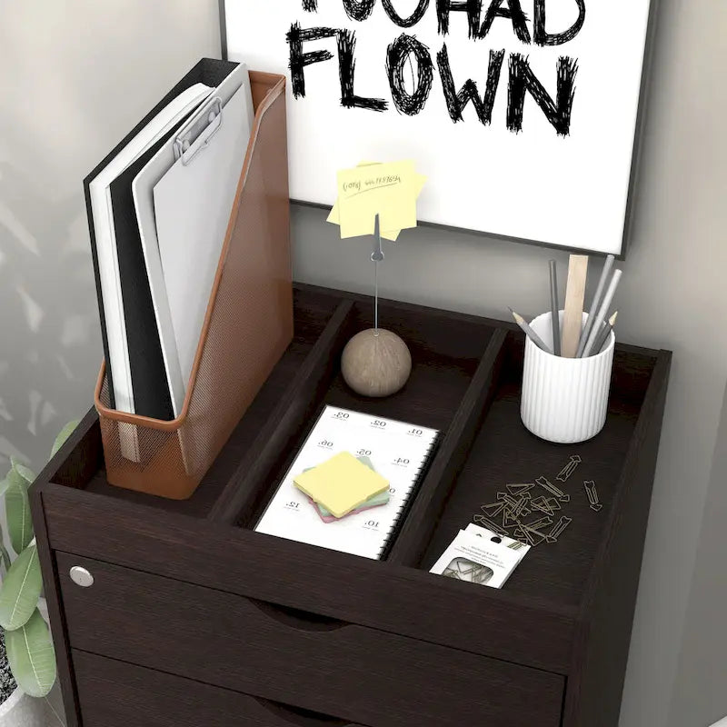 Jolene Contemporary 3-Drawer Lockable and Mobile File Cabinet by Furniture of America