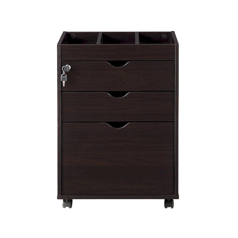 Jolene Contemporary 3-Drawer Lockable and Mobile File Cabinet by Furniture of America
