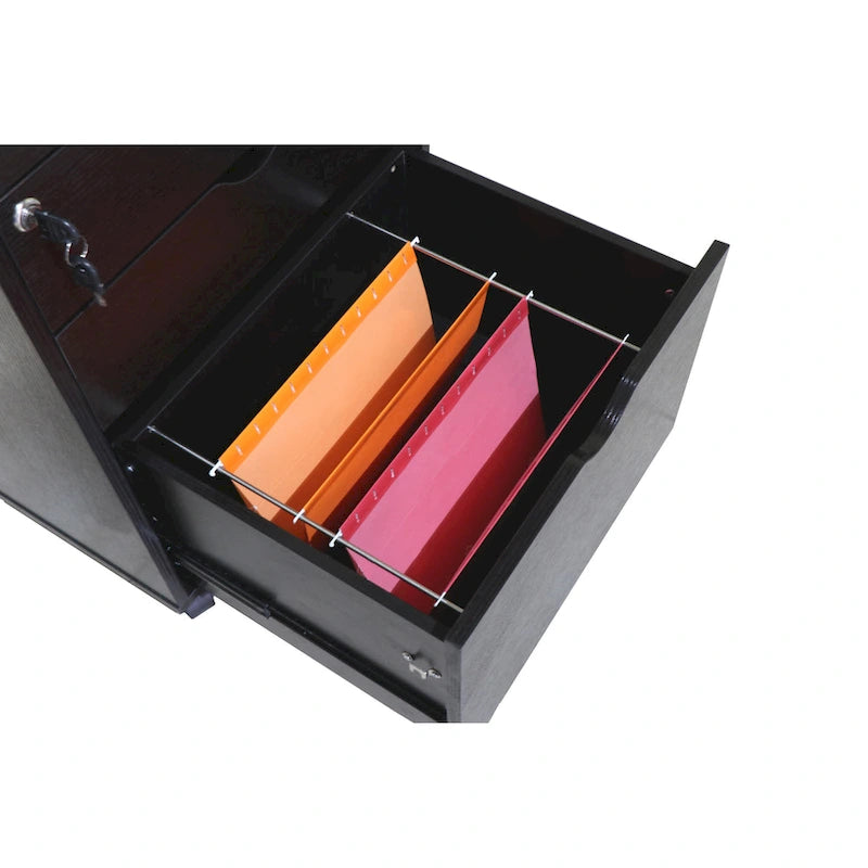 Jolene Contemporary 3-Drawer Lockable and Mobile File Cabinet by Furniture of America