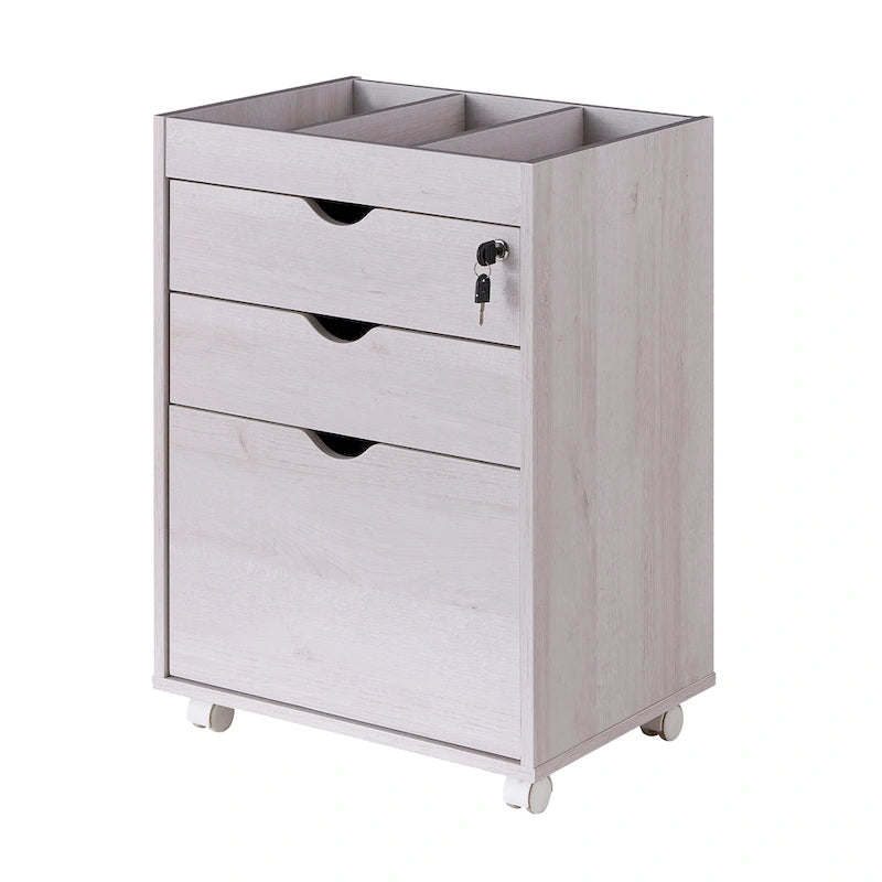 Jolene Contemporary 3-Drawer Lockable and Mobile File Cabinet by Furniture of America