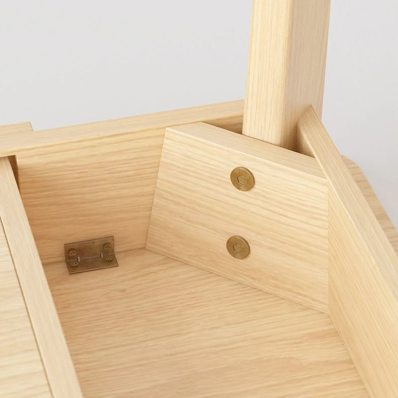 Timechee Beige Wooden Computer Desk, 47  Writing Desk with 2 Drawers