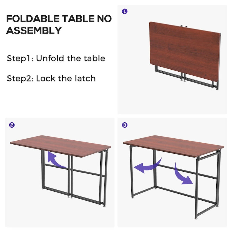 Eureka Ergonomic 43  Folding Desk Home Office Writing Desk