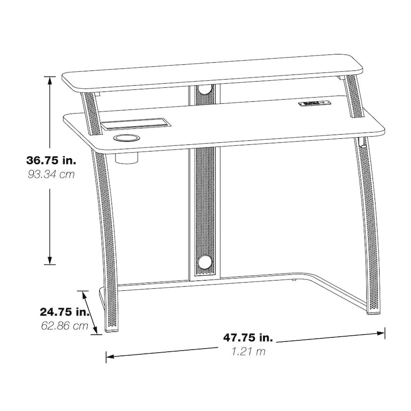 Code 30 Battlestation Gaming Desk in White Finish