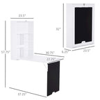 HOMCOM Wall Mounted Foldable Desk: Blackboard, Book Storage - Space Saving