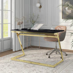 Rosalinda Glam 47-inch Steel Computer Desk with USB Ports by Furniture of America