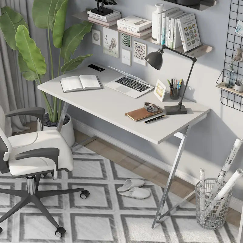 Rosalinda Glam 47-inch Steel Computer Desk with USB Ports by Furniture of America