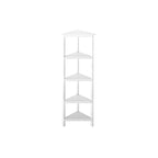Edenton Tall Wood Corner Bookcase with 4 Shelves, White