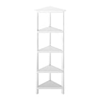 Edenton Tall Wood Corner Bookcase with 4 Shelves, White