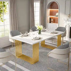 70.9 Inches Modern Office Desk Executive Desk with Gold Metal Legs