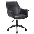 Porthos Home Jamar PU Leather Office Chair with Metal Roller Base