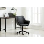 Porthos Home Jamar PU Leather Office Chair with Metal Roller Base