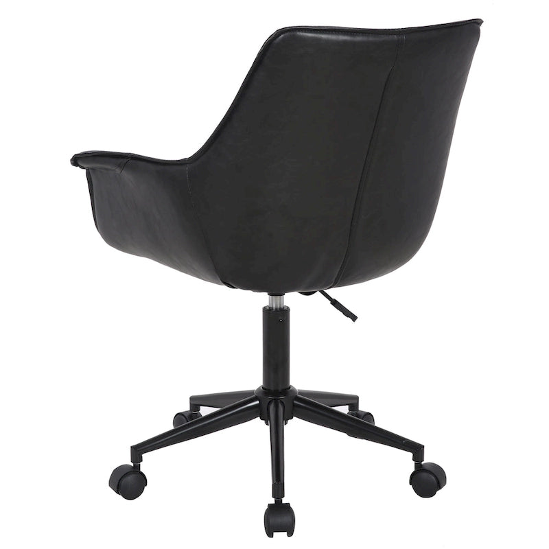 Porthos Home Jamar PU Leather Office Chair with Metal Roller Base