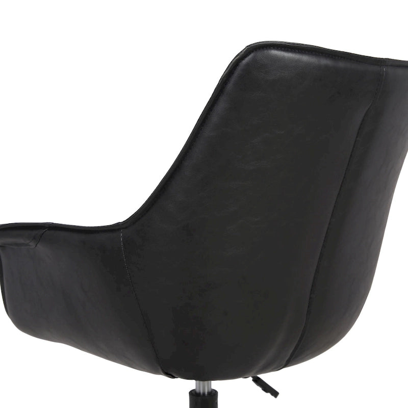 Porthos Home Jamar PU Leather Office Chair with Metal Roller Base