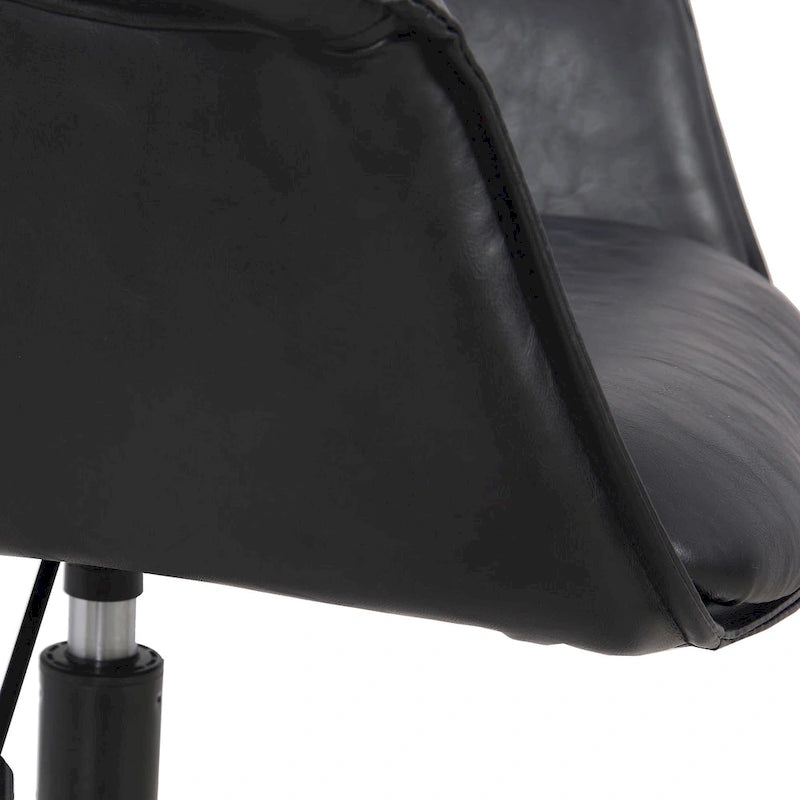 Porthos Home Jamar PU Leather Office Chair with Metal Roller Base