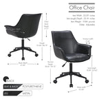Porthos Home Jamar PU Leather Office Chair with Metal Roller Base