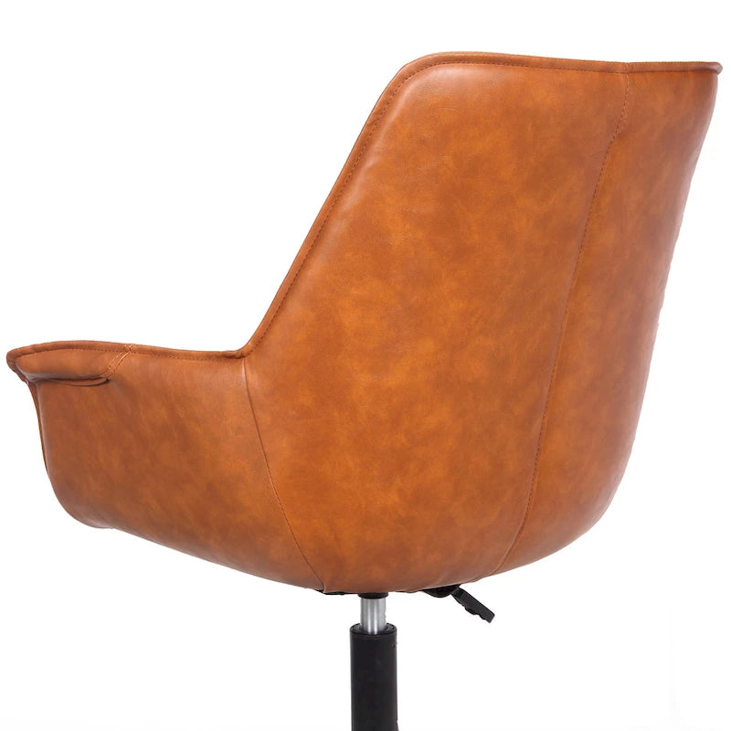 Porthos Home Jamar PU Leather Office Chair with Metal Roller Base