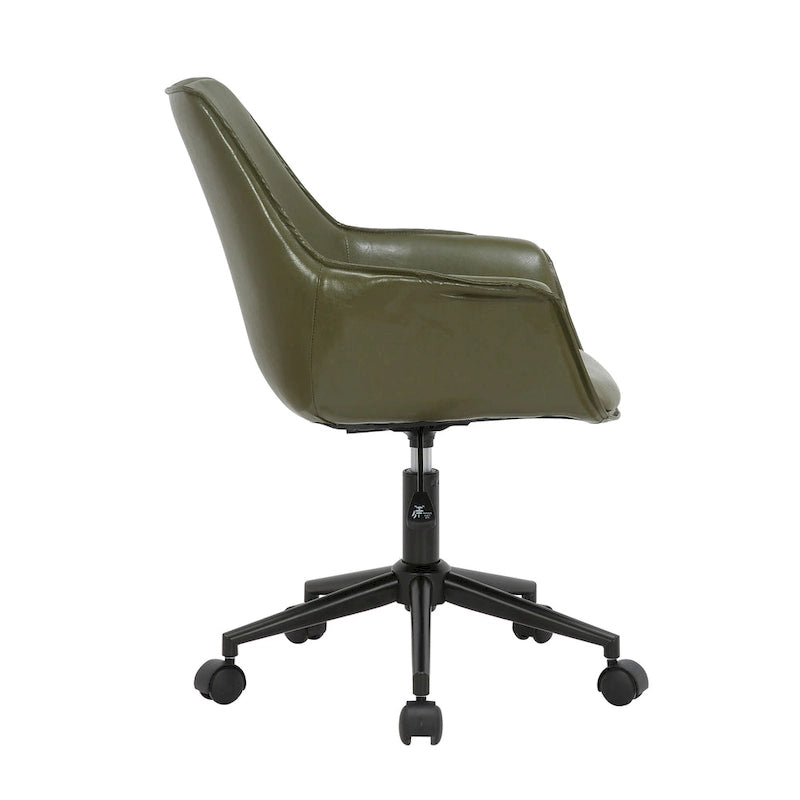 Porthos Home Jamar PU Leather Office Chair with Metal Roller Base