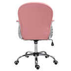 Vinsetto Faux Leather Office Chair Tufted Backrest Swivel Rolling Wheels Task Chair with Height Adjustable Armrests