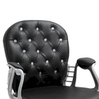 Vinsetto Faux Leather Office Chair Tufted Backrest Swivel Rolling Wheels Task Chair with Height Adjustable Armrests