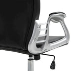 Vinsetto Faux Leather Office Chair Tufted Backrest Swivel Rolling Wheels Task Chair with Height Adjustable Armrests