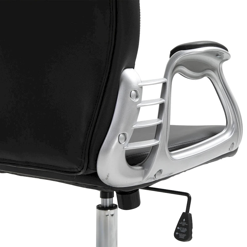 Vinsetto Faux Leather Office Chair Tufted Backrest Swivel Rolling Wheels Task Chair with Height Adjustable Armrests