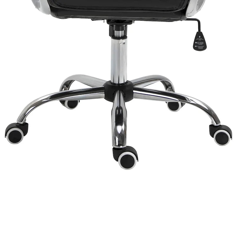 Vinsetto Faux Leather Office Chair Tufted Backrest Swivel Rolling Wheels Task Chair with Height Adjustable Armrests