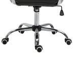 Vinsetto Faux Leather Office Chair Tufted Backrest Swivel Rolling Wheels Task Chair with Height Adjustable Armrests