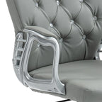Vinsetto Faux Leather Office Chair Tufted Backrest Swivel Rolling Wheels Task Chair with Height Adjustable Armrests