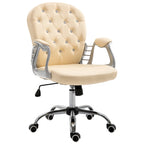 Vinsetto Faux Leather Office Chair Tufted Backrest Swivel Rolling Wheels Task Chair with Height Adjustable Armrests