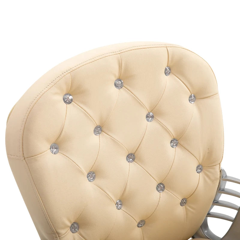 Vinsetto Faux Leather Office Chair Tufted Backrest Swivel Rolling Wheels Task Chair with Height Adjustable Armrests