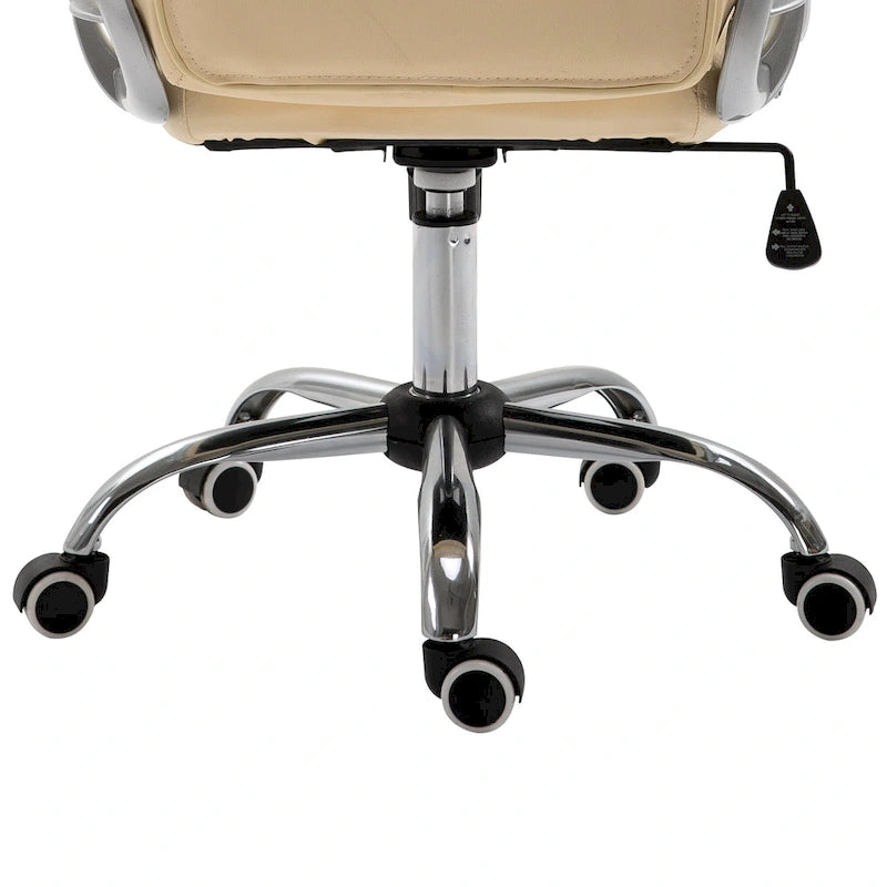 Vinsetto Faux Leather Office Chair Tufted Backrest Swivel Rolling Wheels Task Chair with Height Adjustable Armrests