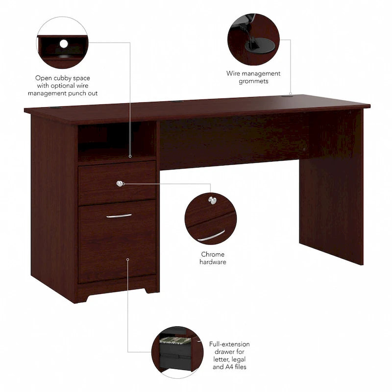 Bush Furniture Cabot 60W Computer Desk with Drawers and Storage