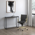 Dirk Low Back Office Chair in Black with Matte Brushed Gold Base