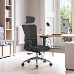 SIHOO Ergonomic Office Chair with Adjustable Lumbar Support, High Back chair for big and tall, Black - 68*70*130