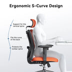 SIHOO Ergonomic Office Chair with Adjustable Lumbar Support, High Back chair for big and tall, Black - 68*70*130