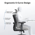 SIHOO Ergonomic Office Chair with Adjustable Lumbar Support, High Back chair for big and tall, Black - 68*70*130
