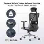 SIHOO Ergonomic Office Chair with Adjustable Lumbar Support, High Back chair for big and tall, Black - 68*70*130