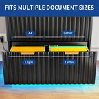 Moasis 2 Drawers File Cabinet LED Lighting Lateral Filing Cabinet for Home Office