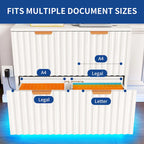 Moasis 2 Drawers File Cabinet LED Lighting Lateral Filing Cabinet for Home Office