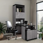 30W Tall Storage Cabinet with Fold-Out Desk
