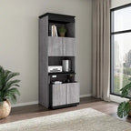 30W Tall Storage Cabinet with Fold-Out Desk