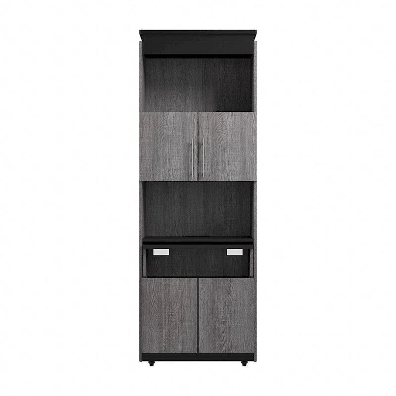Orion 30W Tall Storage Cabinet with Doors and Fold-Out Desk by Bestar